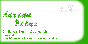 adrian milus business card